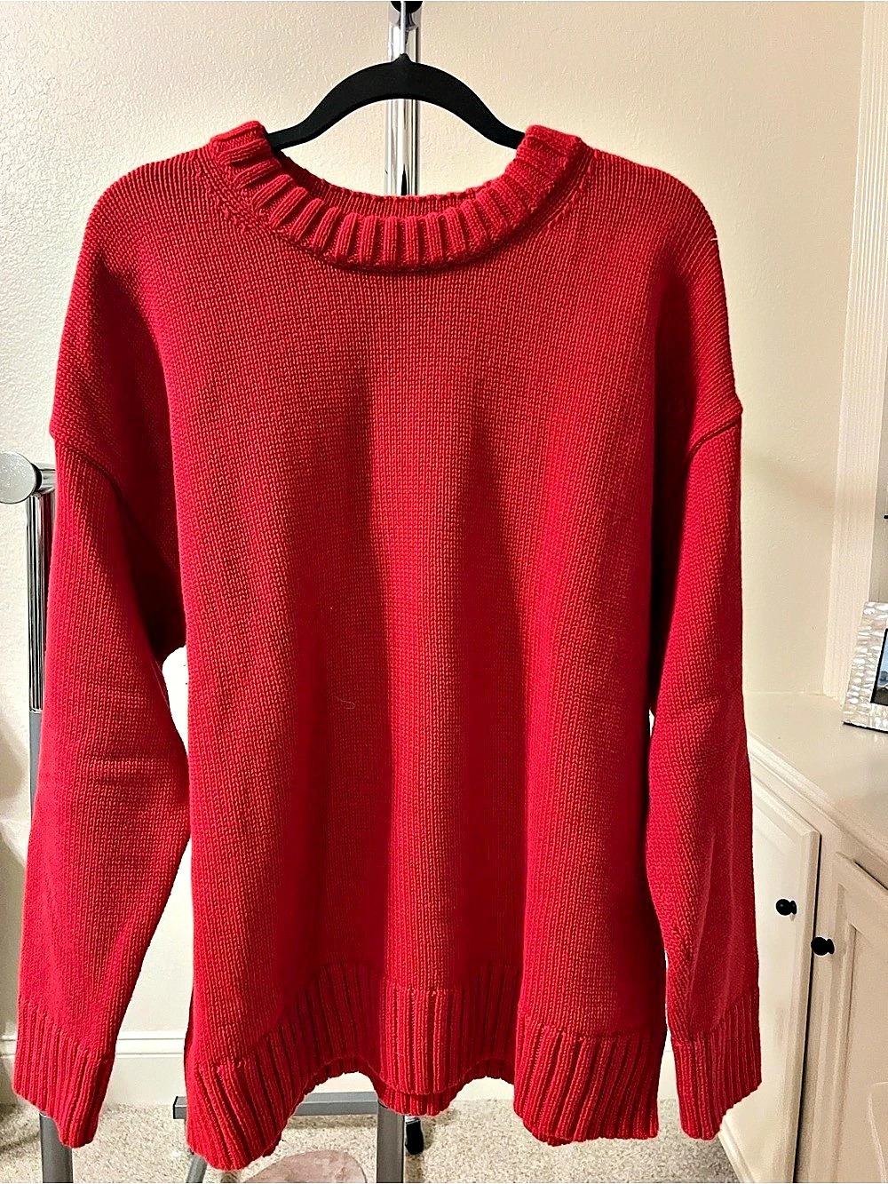 GAP Red Cotton Crewneck Sweater Size Medium Like New